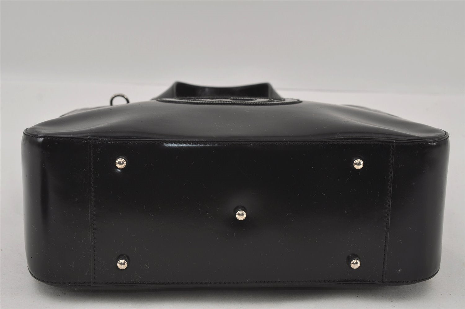 Authentic GUCCI Interlocking G 2Way Shoulder Hand Bag Enamel Black Junk 2252I