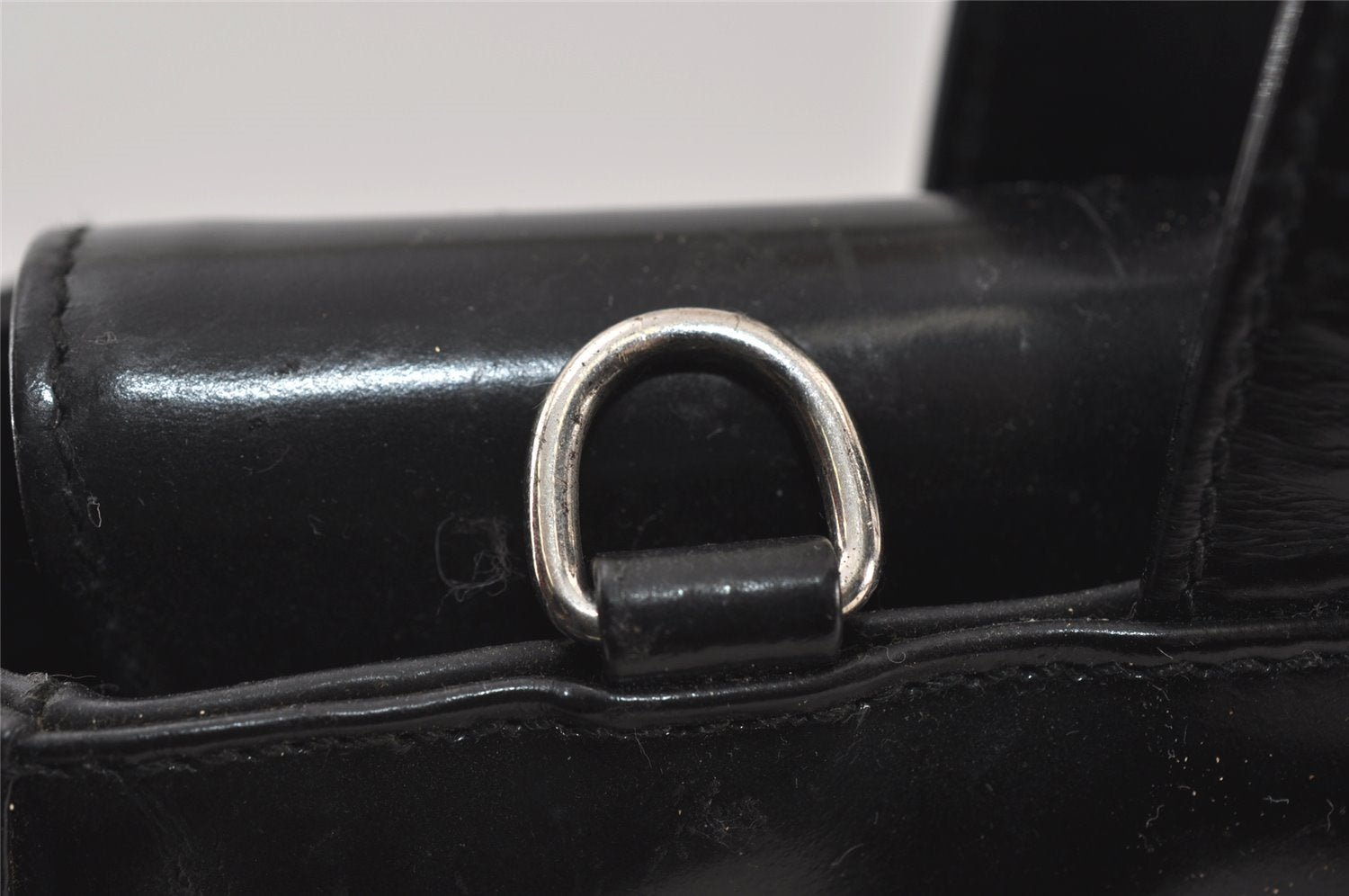 Authentic GUCCI Interlocking G 2Way Shoulder Hand Bag Enamel Black Junk 2252I