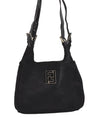 Authentic FENDI Vintage Shoulder Bag Purse Unborn Calf Leather Black 2253I