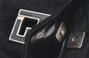 Authentic FENDI Vintage Shoulder Bag Purse Unborn Calf Leather Black 2253I