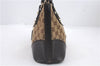 Auth GUCCI Web Sherry Line Horsebit Hand Bag Canvas Leather 137475 Brown 2255D