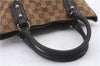 Auth GUCCI Web Sherry Line Horsebit Hand Bag Canvas Leather 137475 Brown 2255D