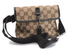 Authentic GUCCI Vintage Waist Body Bag Purse GG Canvas Leather 92543 Brown 2256F