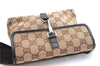 Authentic GUCCI Vintage Waist Body Bag Purse GG Canvas Leather 92543 Brown 2256F