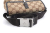 Authentic GUCCI Vintage Waist Body Bag Purse GG Canvas Leather 92543 Brown 2256F