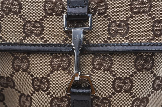 Authentic GUCCI Vintage Waist Body Bag Purse GG Canvas Leather 92543 Brown 2256F