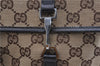Authentic GUCCI Vintage Waist Body Bag Purse GG Canvas Leather 92543 Brown 2256F