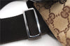Authentic GUCCI Vintage Waist Body Bag Purse GG Canvas Leather 92543 Brown 2256F