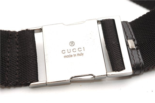 Authentic GUCCI Vintage Waist Body Bag Purse GG Canvas Leather 92543 Brown 2256F