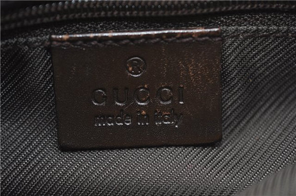 Authentic GUCCI Vintage Waist Body Bag Purse GG Canvas Leather 92543 Brown 2256F