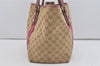 Authentic GUCCI Sherry Line Tote Bag GG Canvas Leather 139260 Beige Pink 2257I