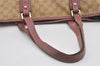 Authentic GUCCI Sherry Line Tote Bag GG Canvas Leather 139260 Beige Pink 2257I