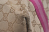Authentic GUCCI Sherry Line Tote Bag GG Canvas Leather 139260 Beige Pink 2257I