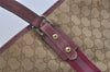 Authentic GUCCI Sherry Line Tote Bag GG Canvas Leather 139260 Beige Pink 2257I