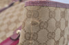 Authentic GUCCI Sherry Line Tote Bag GG Canvas Leather 139260 Beige Pink 2257I