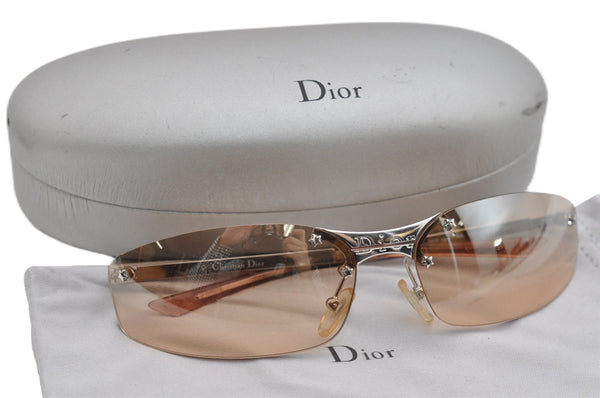 Authentic Christian Dior MINI POP Sunglasses YB7KH Plastic Orange Silver 2258G