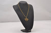 Authentic Christian Dior Gold Tone Rhinestone Chain Pendant Necklace CD 2258I