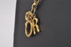 Authentic Christian Dior Gold Tone Rhinestone Chain Pendant Necklace CD 2258I