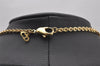 Authentic Christian Dior Gold Tone Rhinestone Chain Pendant Necklace CD 2258I