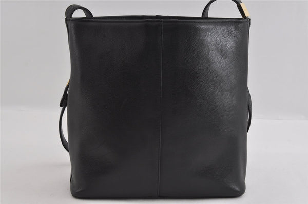 Authentic BURBERRY Vintage Leather Shoulder Bag Purse Black 2259I