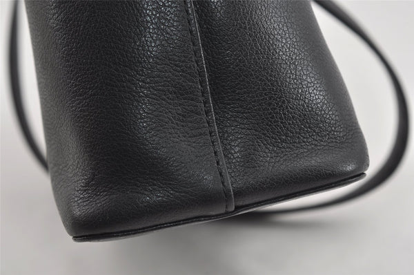 Authentic BURBERRY Vintage Leather Shoulder Bag Purse Black 2259I