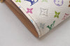 Auth Louis Vuitton Monogram Multicolor Portefeuille Alexandra Wallet White 2261I