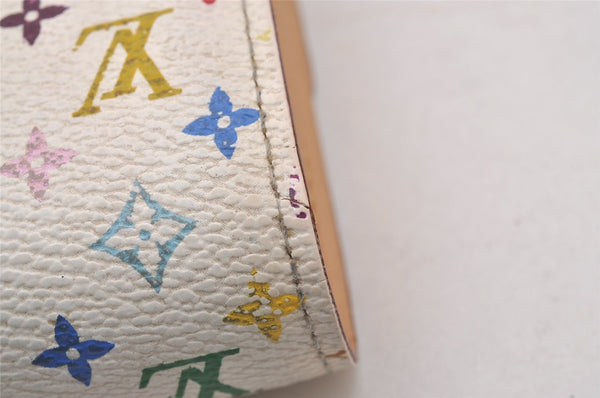 Auth Louis Vuitton Monogram Multicolor Portefeuille Alexandra Wallet White 2261I