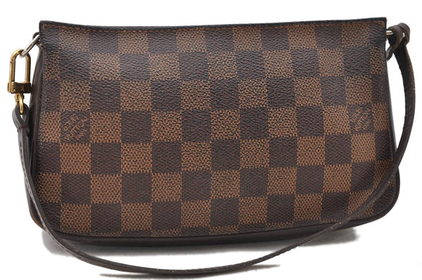 Authentic Louis Vuitton Damier Navona Hand Pouch N51983 LV 2262D
