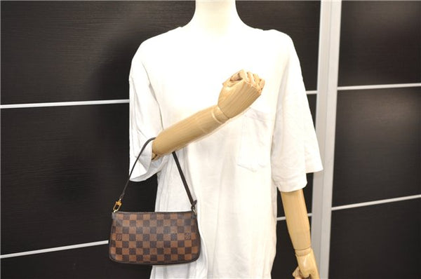 Authentic Louis Vuitton Damier Navona Hand Pouch N51983 LV 2262D
