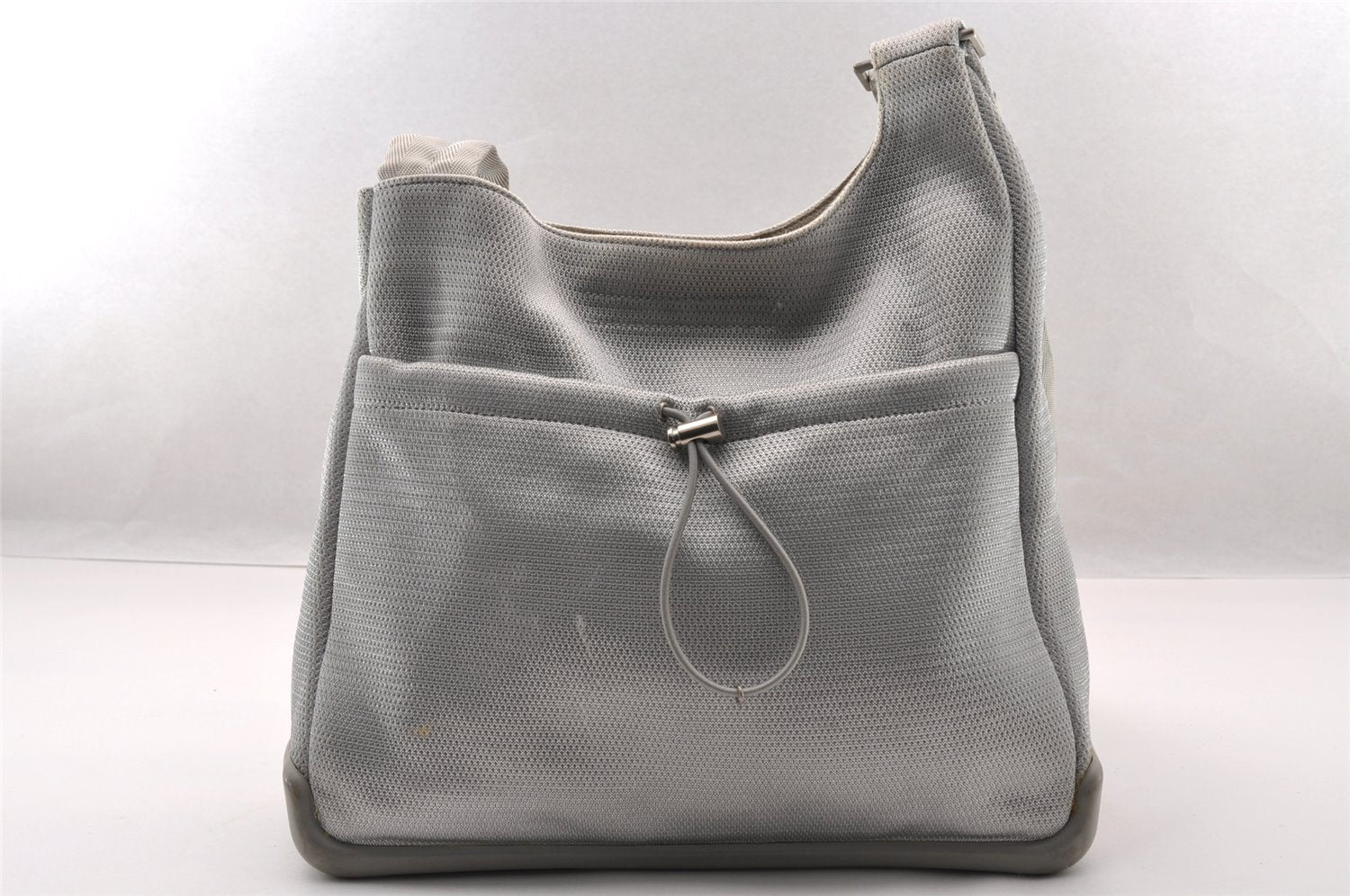 Authentic PRADA Sports Nylon Tessuto Leather Shoulder Crossbody Bag Silver 2262I