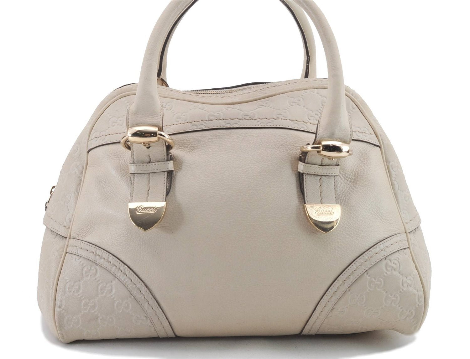 Authentic GUCCI Guccissima Leather Shoulder Hand Bag 131507 White 2263D