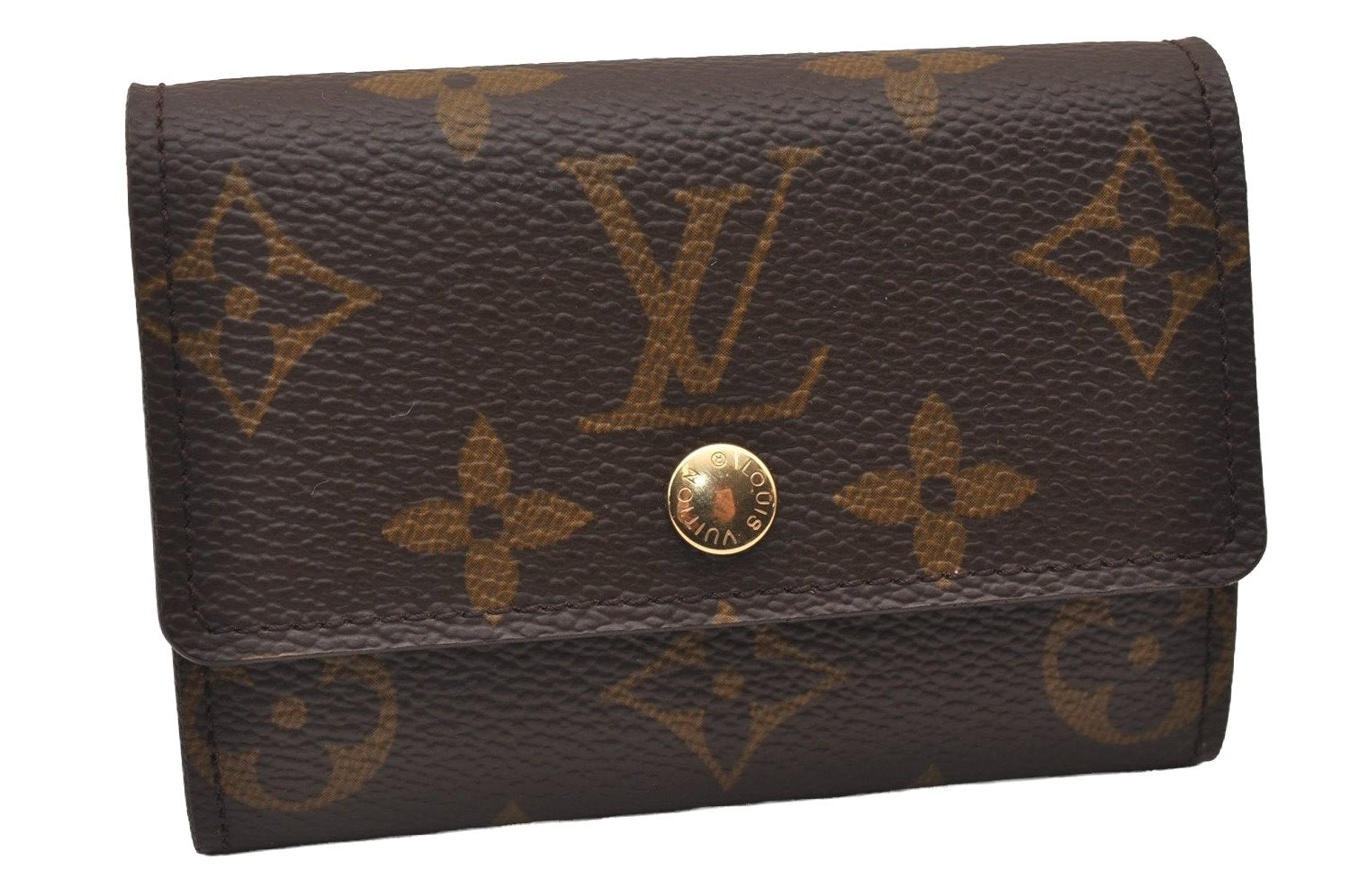 Authentic Louis Vuitton Monogram Porte Monnaie Plat Coin Purse M61930 LV 2263I