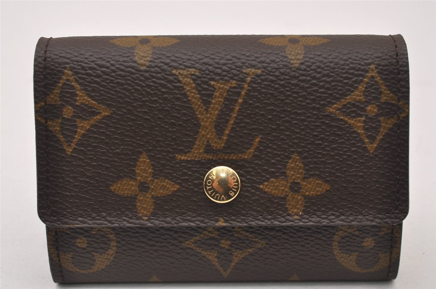 Authentic Louis Vuitton Monogram Porte Monnaie Plat Coin Purse M61930 LV 2263I