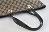 Authentic GUCCI Shoulder Tote Bag GG Canvas Leather Black 2265D