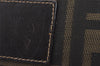 Authentic FENDI Zucca Clutch Hand Bag Purse Nylon Leather Brown Black 2265I