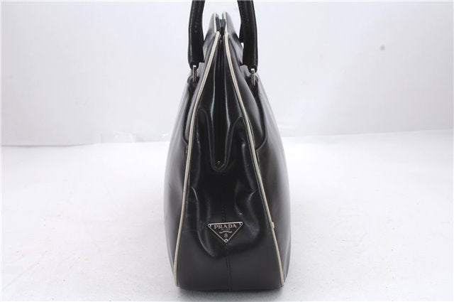 Authentic PRADA Leather Shoulder Tote Bag Black 2266D