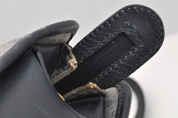 Authentic GUCCI Vintage Micro GG PVC Leather Shoulder Tote Bag Navy Blue 2267I