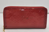 Authentic Louis Vuitton Vernis Zippy Wallet Long Purse Red M91981 LV 2268I