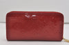 Authentic Louis Vuitton Vernis Zippy Wallet Long Purse Red M91981 LV 2268I