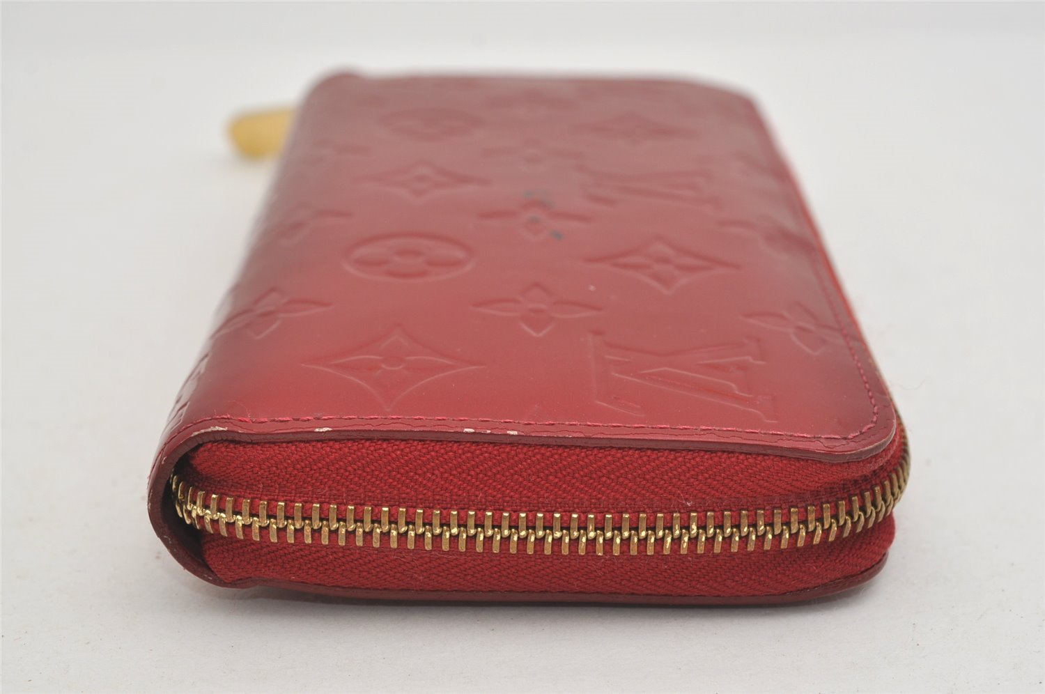 Authentic Louis Vuitton Vernis Zippy Wallet Long Purse Red M91981 LV 2268I