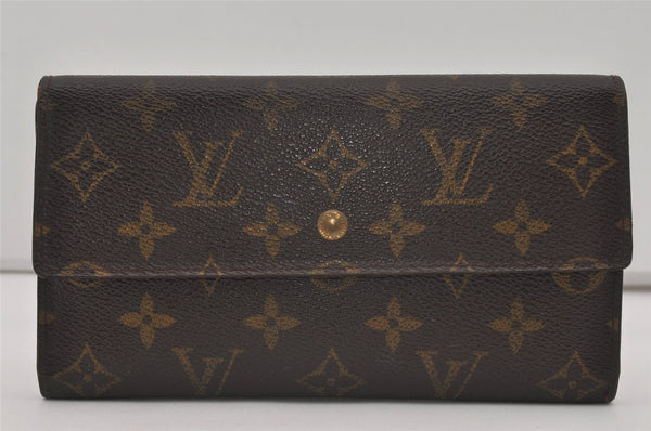 Authentic Louis Vuitton Monogram Porte Tresor International M61215 Wallet 2271I