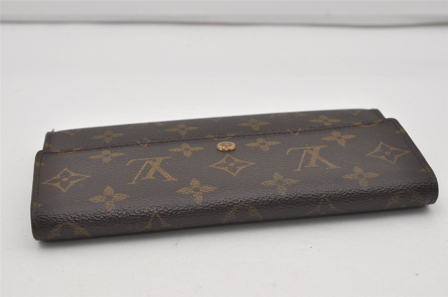 Authentic Louis Vuitton Monogram Porte Tresor International M61215 Wallet 2271I