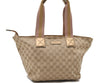 Authentic GUCCI Shoulder Tote Bag GG Canvas Leather 131230 Beige Gold 2272D