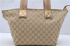 Authentic GUCCI Shoulder Tote Bag GG Canvas Leather 131230 Beige Gold 2272D
