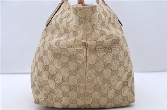 Authentic GUCCI Shoulder Tote Bag GG Canvas Leather 131230 Beige Gold 2272D