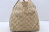 Authentic GUCCI Shoulder Tote Bag GG Canvas Leather 131230 Beige Gold 2272D