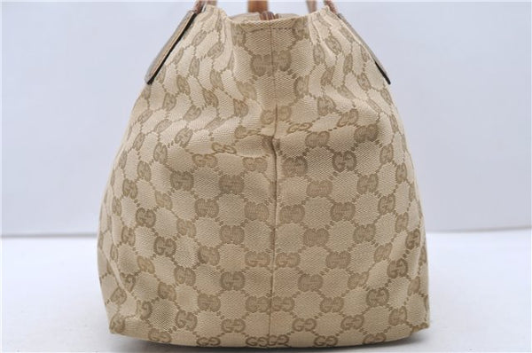 Authentic GUCCI Shoulder Tote Bag GG Canvas Leather 131230 Beige Gold 2272D