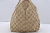 Authentic GUCCI Shoulder Tote Bag GG Canvas Leather 131230 Beige Gold 2272D