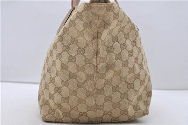 Authentic GUCCI Shoulder Tote Bag GG Canvas Leather 131230 Beige Gold 2272D