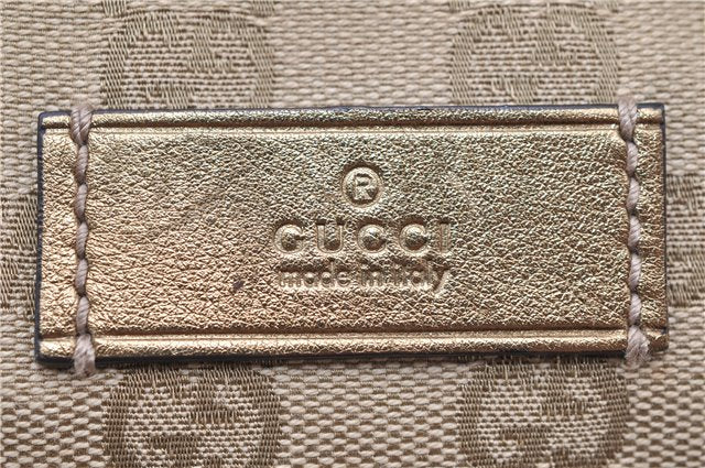 Authentic GUCCI Shoulder Tote Bag GG Canvas Leather 131230 Beige Gold 2272D